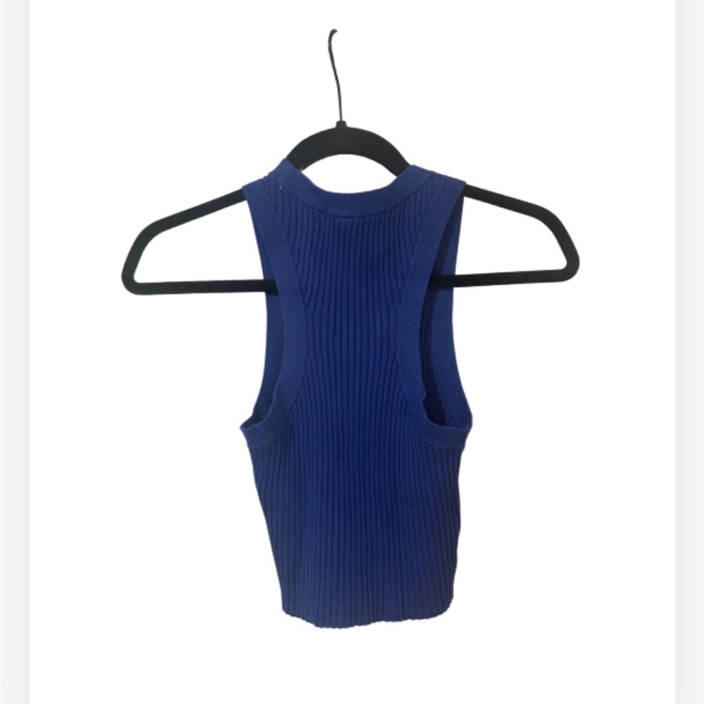 Cobalt Blue Ribbed Knit Tank | Size S - Picture 2 of 3